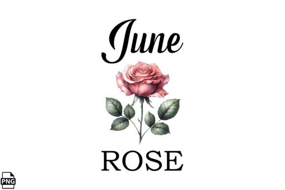 Birth Month June Rose Flower PNG Clipart