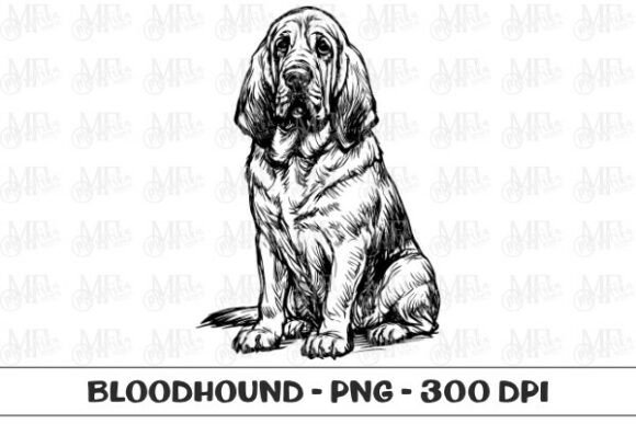 Bloodhound Dog Sketch PNG for Creative Projects