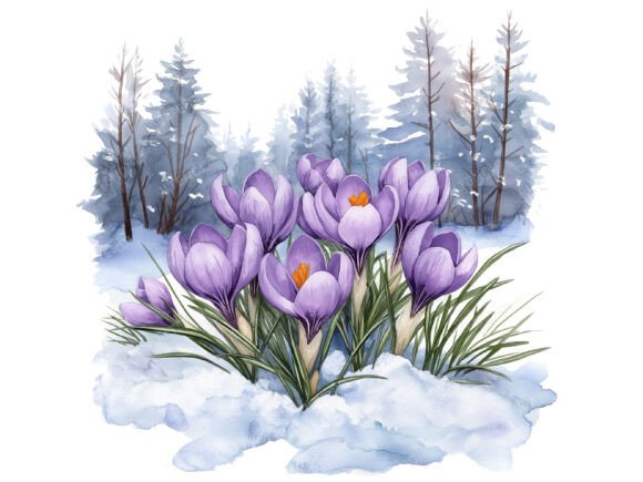 Bringing Spring to Life: The Versatility of Watercolor Crocus Clipart in Modern Design