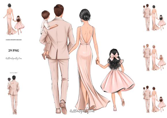 Elegant Family Clipart Bundle for Creators