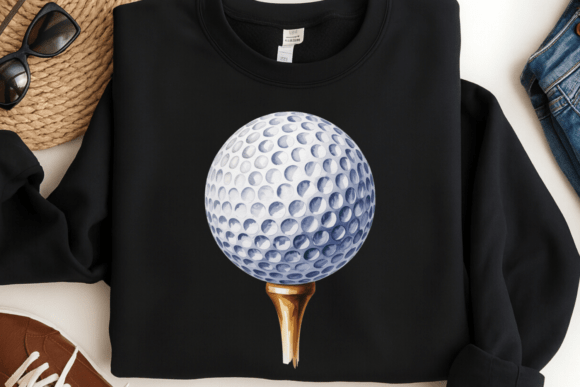 Elevate Your Sports Designs with a Watercolor Golf Ball PNG