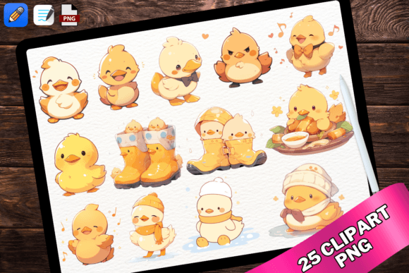 Elevating Digital Craftsmanship with Cute Kawaii Baby Duck Clipart PNG Assets
