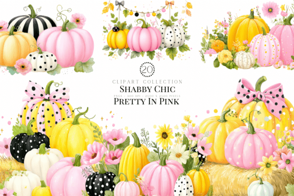 Embrace the Feminine Side of Autumn with Shabby Chic Pretty in Pink Fall Clipart