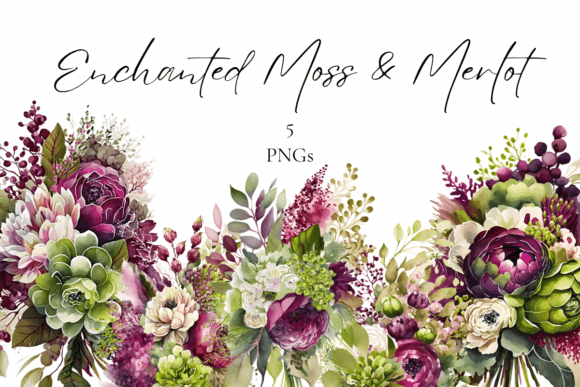 Enchanted Moss Merlot: A Rich Floral Palette