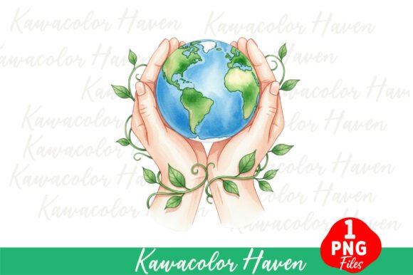 Hands Holding Planet Earth with Growing