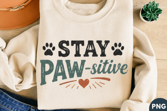 Stay Paw-sitive Minimal Dog Lover PNG