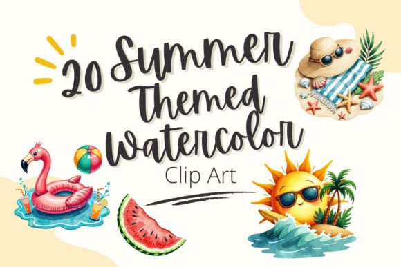 Summer-Themed Watercolor Clip Art Guide
