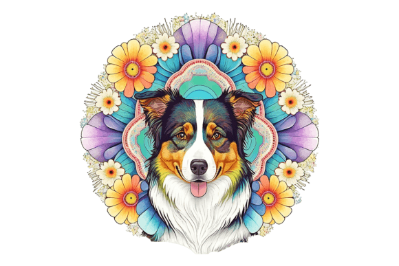 The Fusion of Canine Charm and Botanical Geometry: Mastering the Australian Sheepdog Floral Mandala