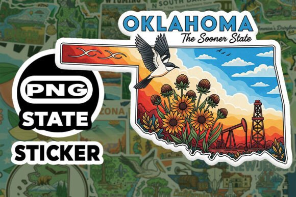 Unleash Your Creativity with the Oklahoma Sticker PNG SVG State Outline Bundle
