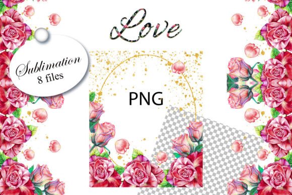 Watercolor Love Sublimation, Print, PNG