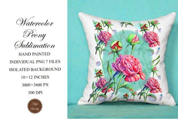 Watercolor Peony Sublimation PNG Guide