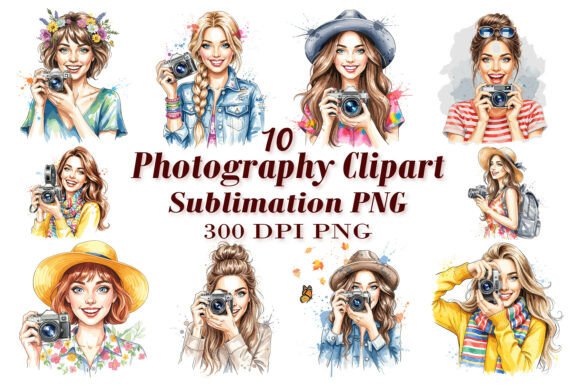 Watercolor Photography Clipart Bundle