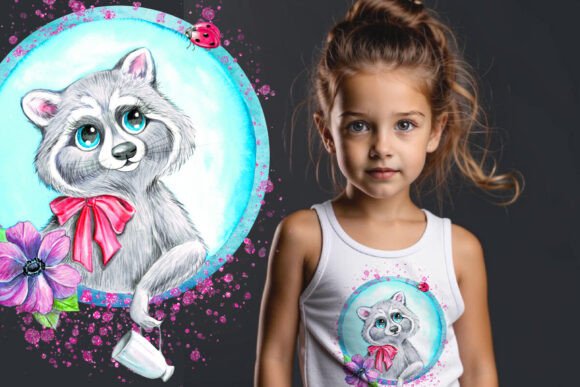 Watercolor Raccoon Sublimation PNG