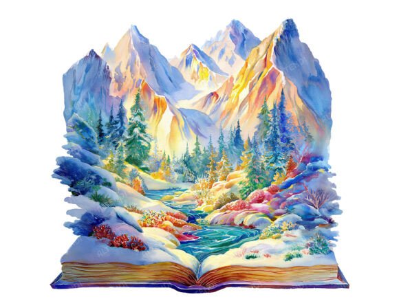 Watercolor Winter Fantasy Books Clipart: Bringing Magic to Your Creative Projects