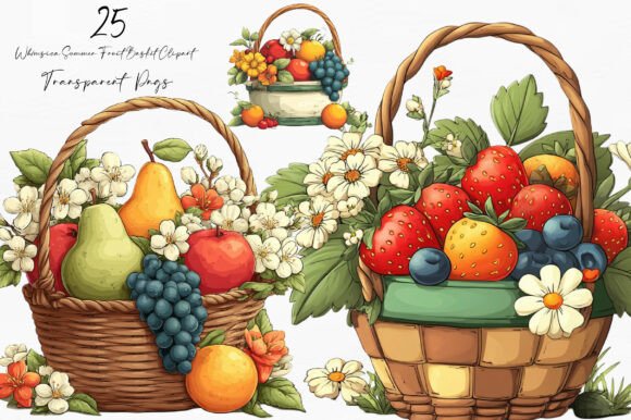 Whimsica Summer Fruit Basket Clipart: A Creative Resource for Makers and Designers